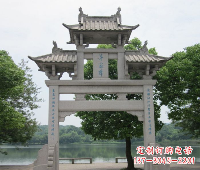 许昌大理石单门石雕牌楼