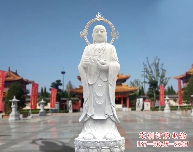 许昌大理石地藏菩萨雕塑象征佛法的传承