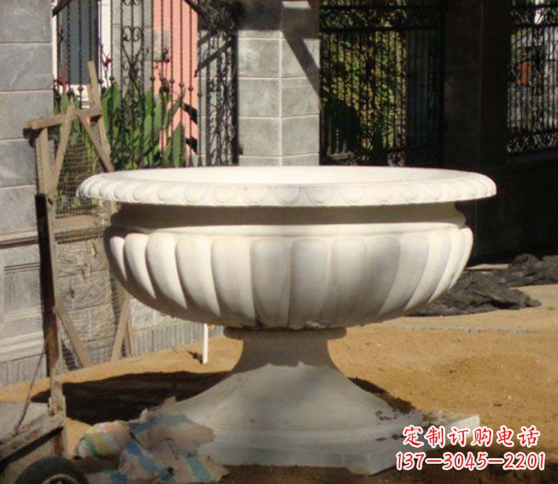 许昌精美大理石花盆雕塑