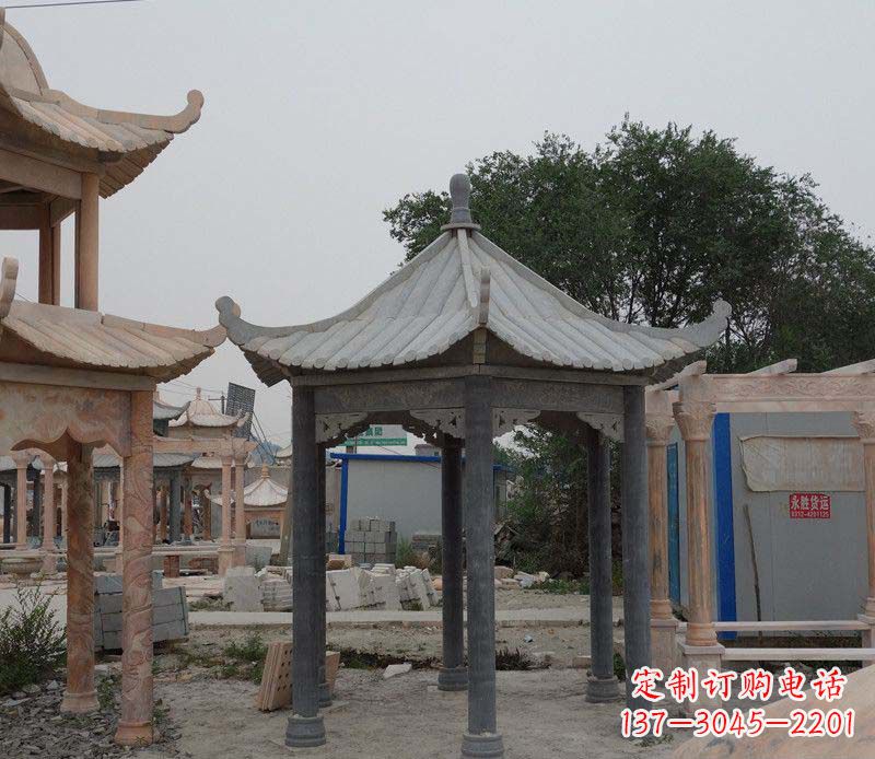 许昌大理石六角凉亭公园石雕 (2)