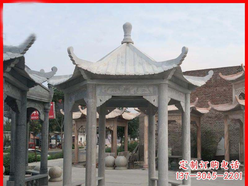 许昌大理石六角凉亭公园石雕