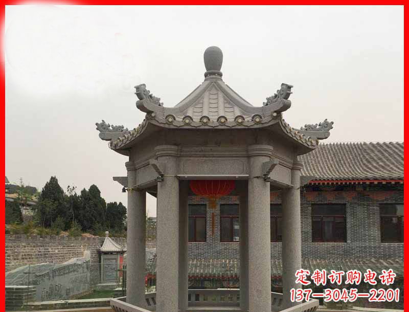 许昌大理石六角凉亭公园石雕 (4)