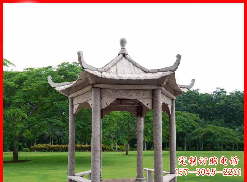 许昌大理石六角凉亭园林景观石雕