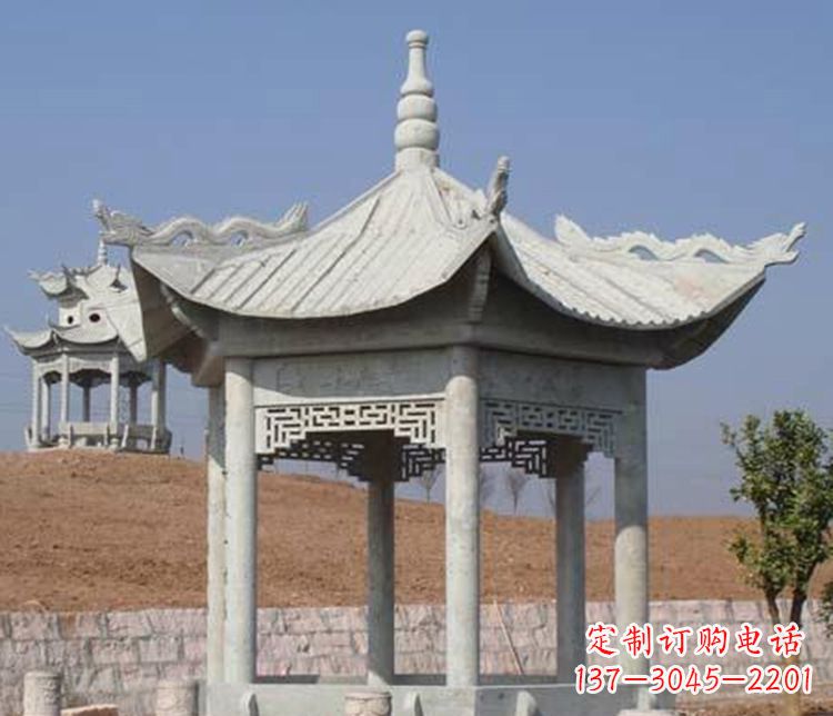 许昌大理石六角凉亭石雕 (3)