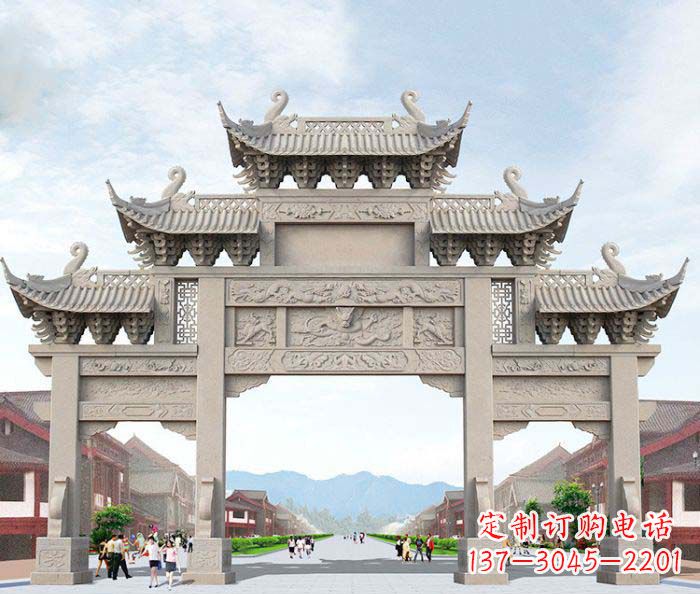 许昌大理石三门石雕牌坊