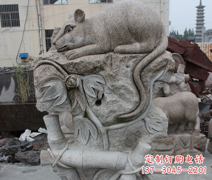 许昌大理石生肖鼠石雕