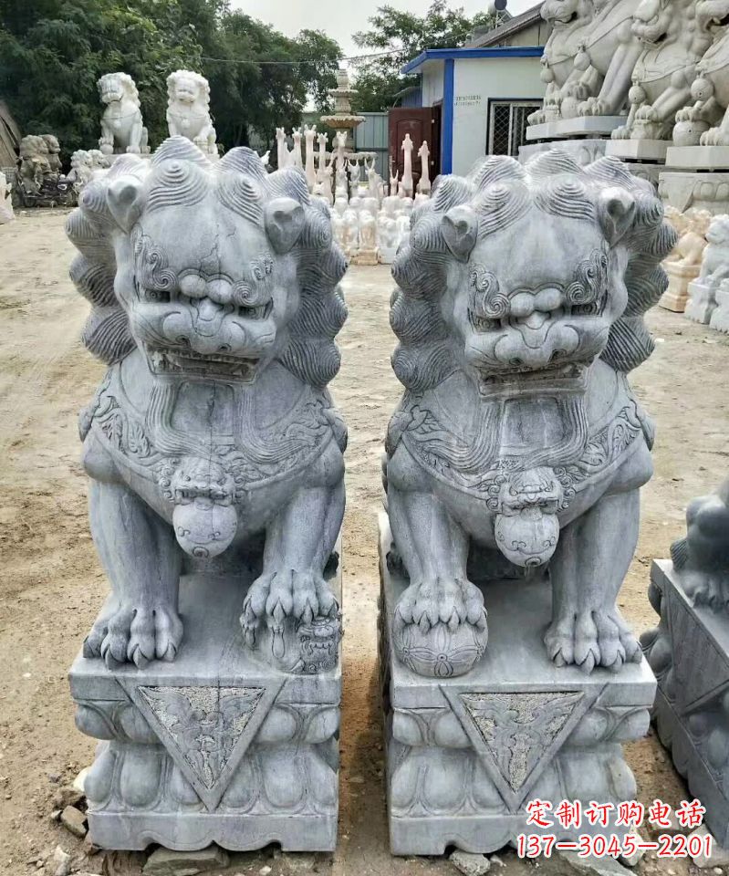 许昌传统工艺精雕大理石狮子石雕塑