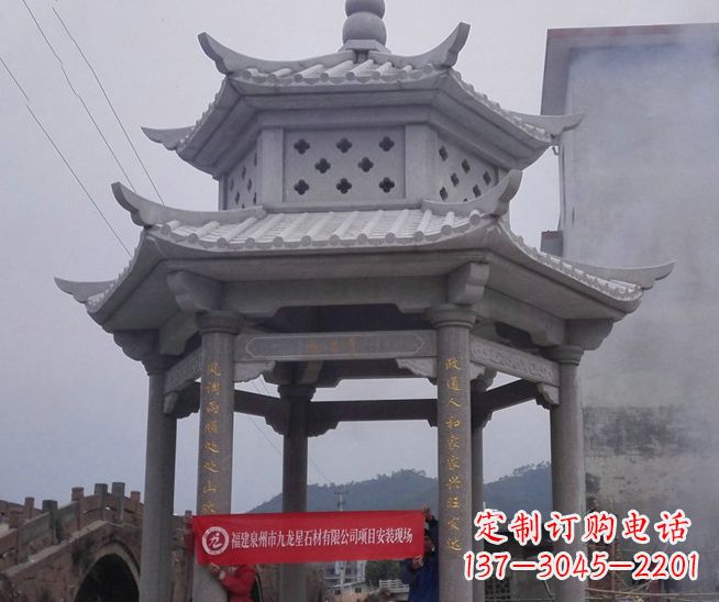 许昌大理石双层石雕凉亭——独特的艺术结晶