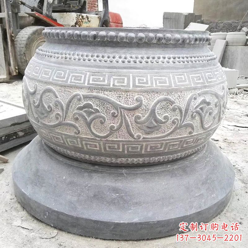 许昌精美绝伦的大理石水缸雕塑