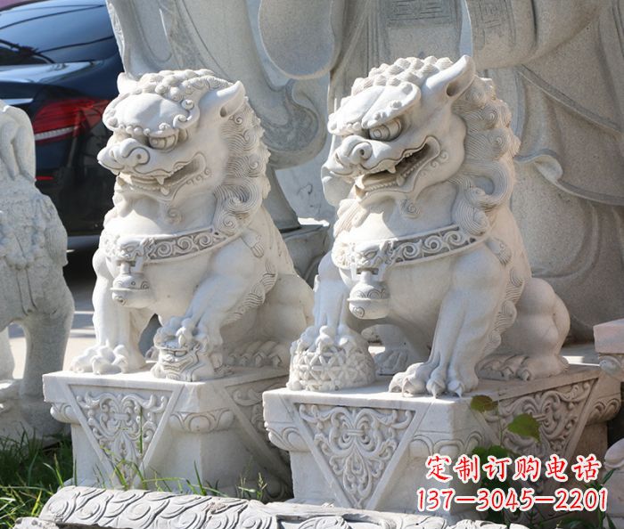 许昌大理石寺庙石狮子 (4)