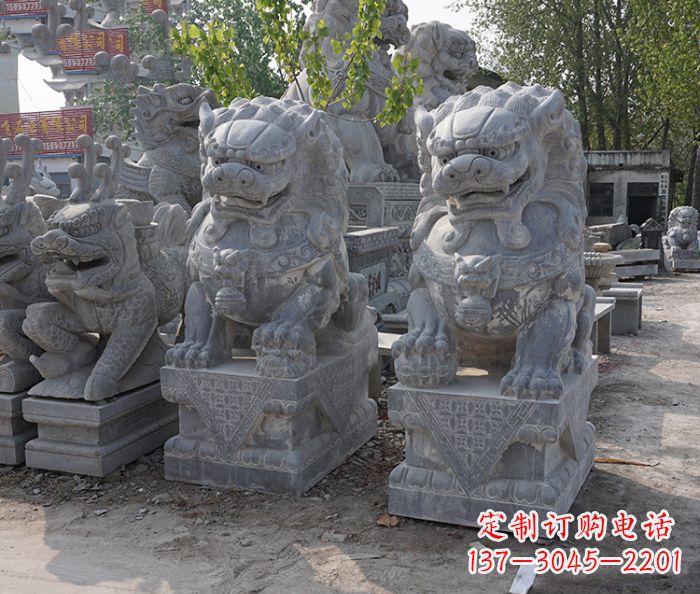 许昌大理石寺庙石狮子 (3)