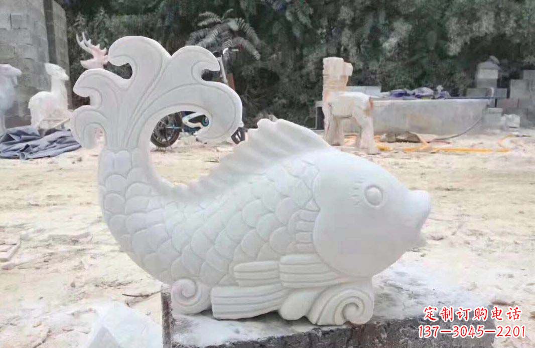 许昌大理石鱼喷泉雕塑