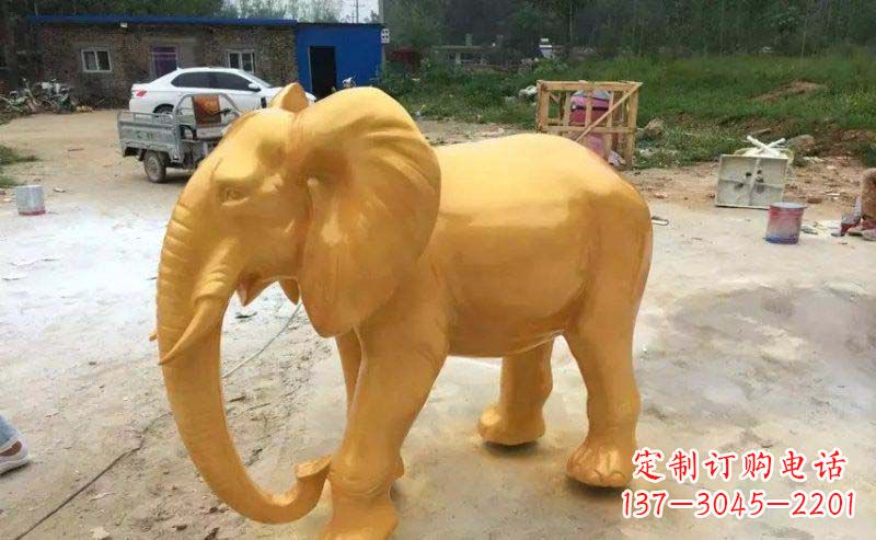 许昌精美的大象玻璃钢仿铜雕塑