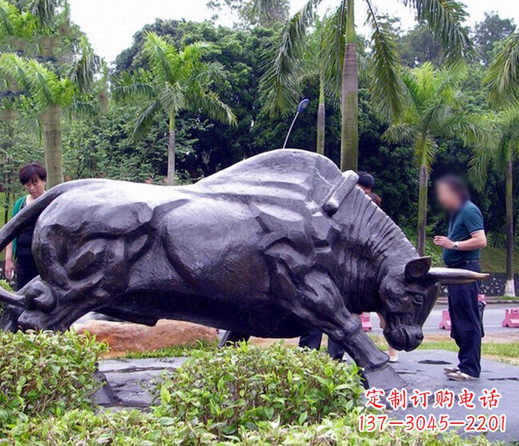 许昌大型公园动物牛铜雕塑
