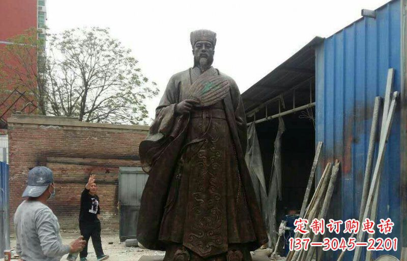 许昌典雅大型立式诸葛亮铜雕