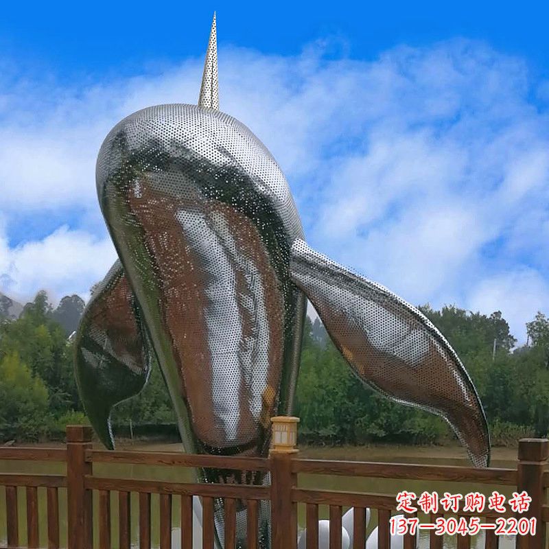 许昌大型网格不锈钢鱼雕塑-公园园林水景创意动物景观雕塑