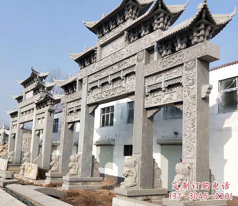 许昌五门仿古牌坊石雕
