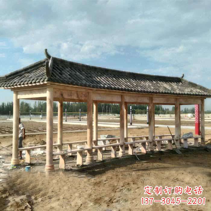 许昌华丽精美的瓦石长廊雕塑