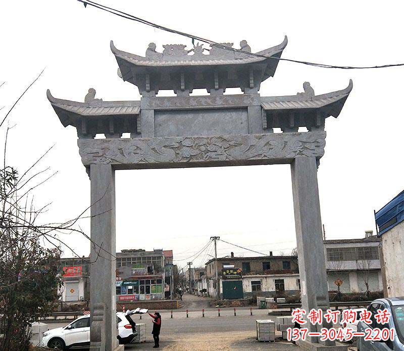 许昌单门大理石牌坊石雕_1