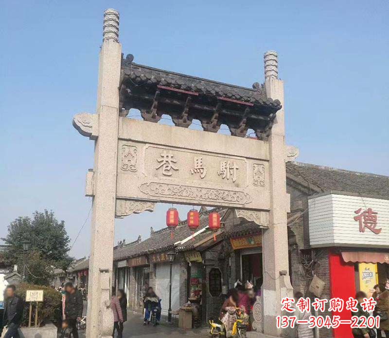 许昌单门石牌坊石雕_1