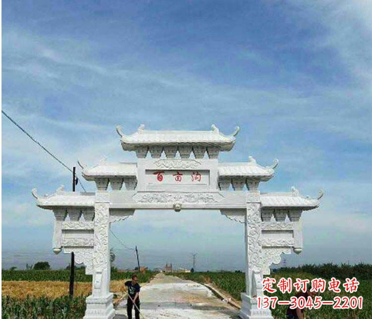 许昌单门石牌坊石雕_2