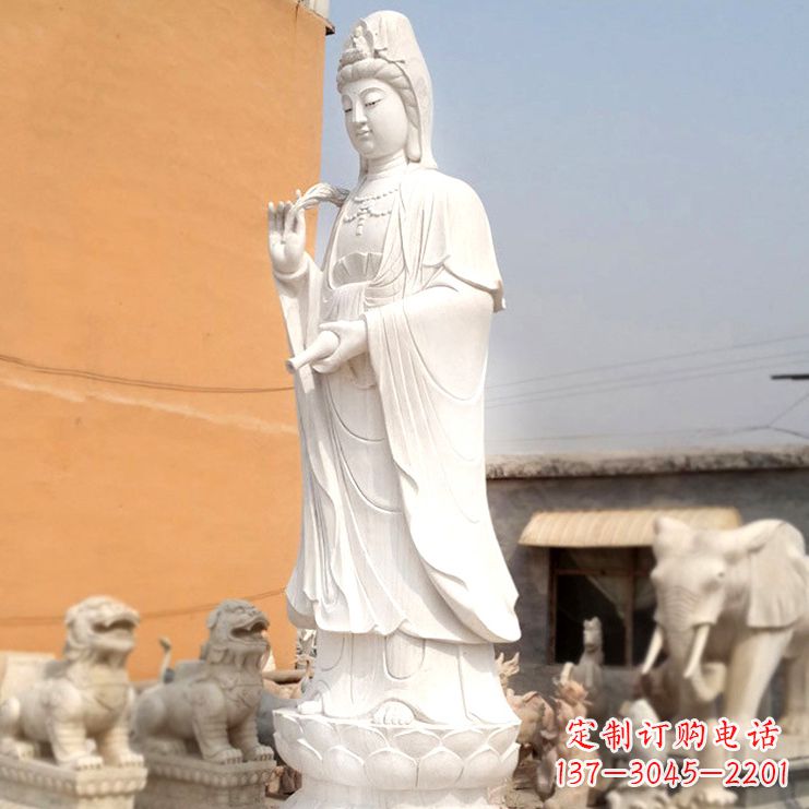 许昌滴水观音汉白玉石雕佛像