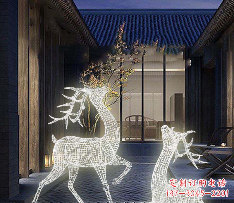 许昌发光镂空梅花鹿景观雕塑