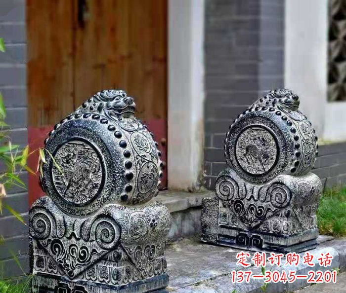 许昌精美仿古抱鼓石门墩雕塑