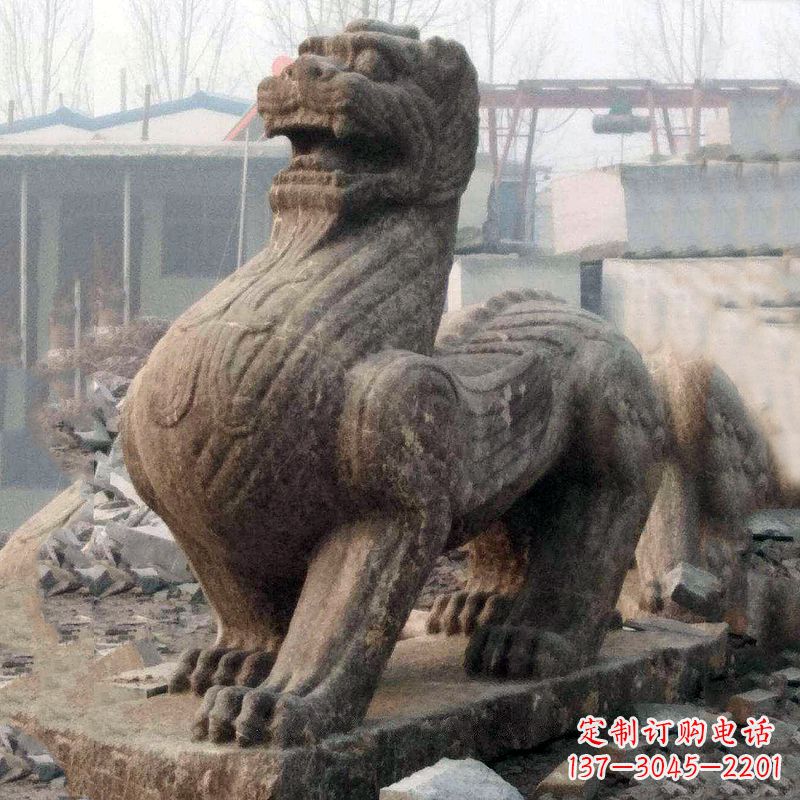 许昌中领雕塑狴犴青石雕塑融入古代神话的历史文化风格
