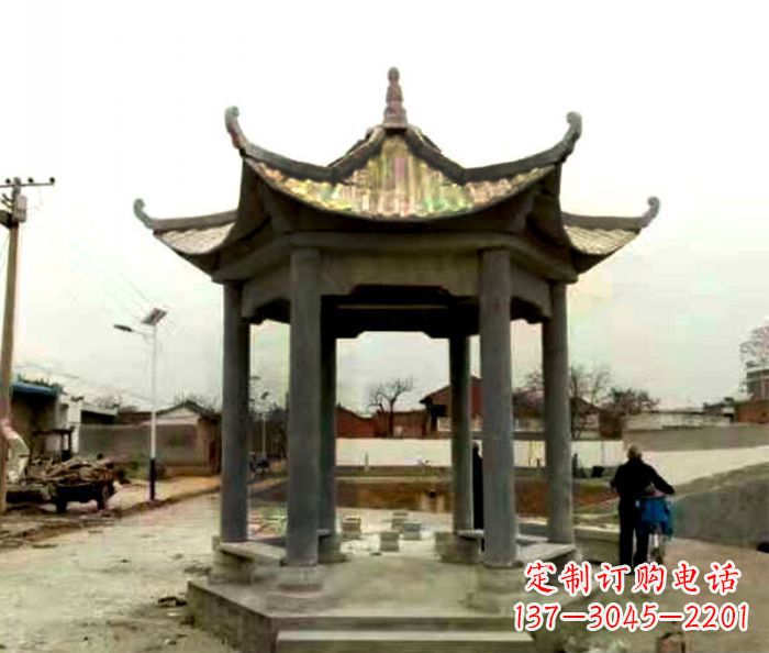 许昌仿古六角凉亭石雕 (3)