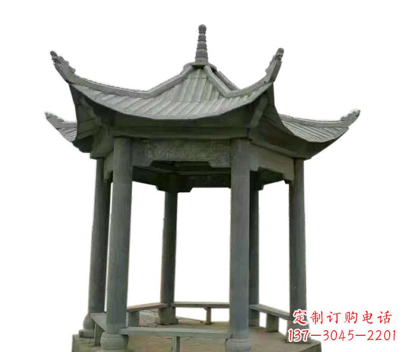 许昌仿古六角凉亭石雕 (2)