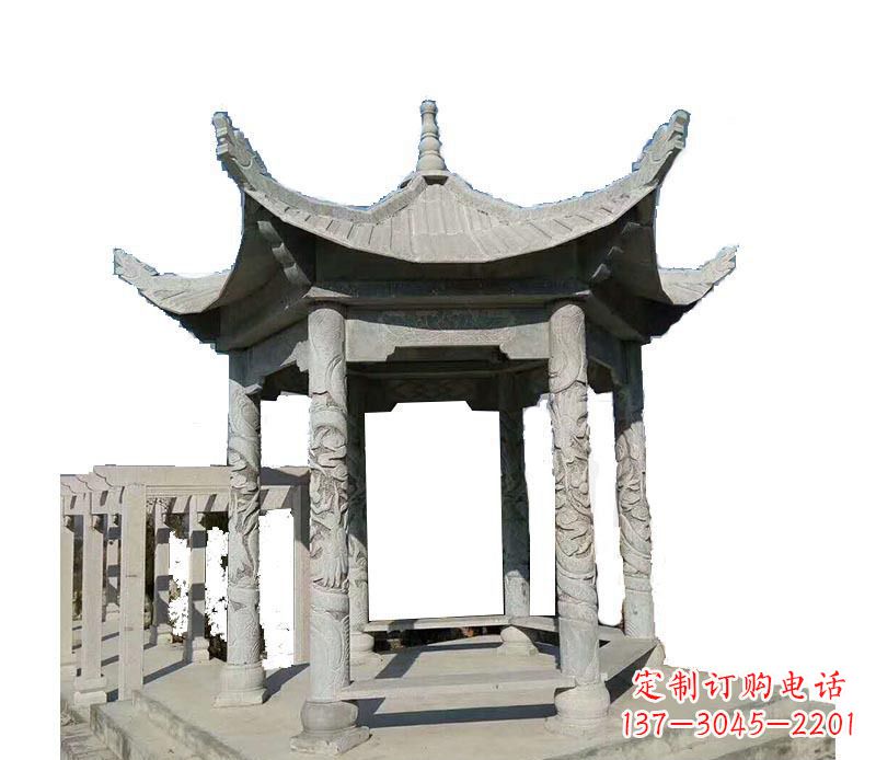 许昌仿古六角凉亭石雕 (10)
