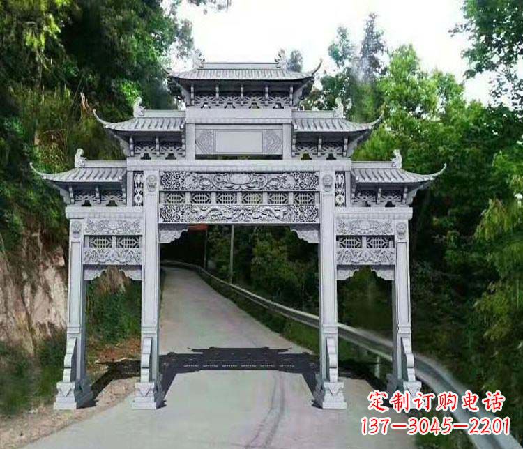 许昌仿古三门牌坊石雕