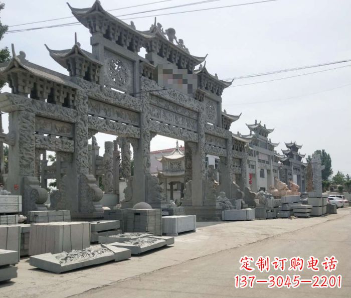 许昌传统风格牌坊雕塑