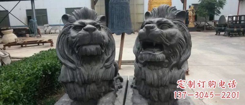 许昌仿铜西洋狮子玻璃钢雕塑