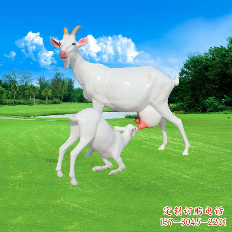 许昌仿真羊羔羊跪乳玻璃钢雕塑