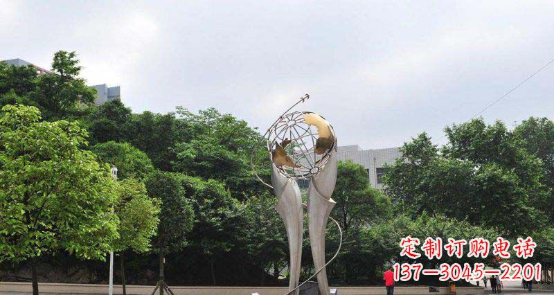 许昌中领雕塑精致大气的不锈钢地球雕塑