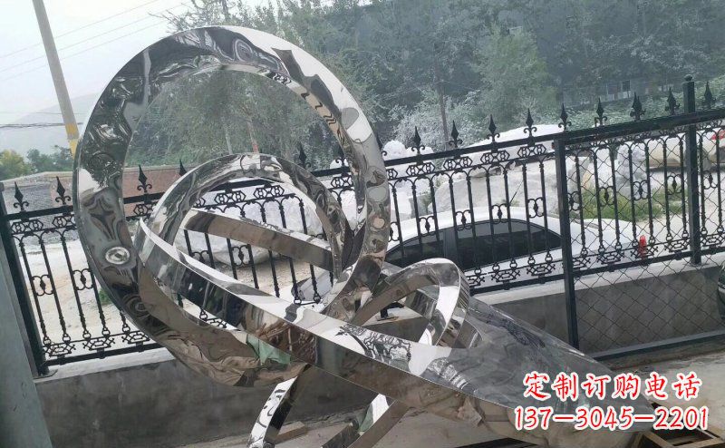 许昌公园拼接圆环景观不锈钢雕塑