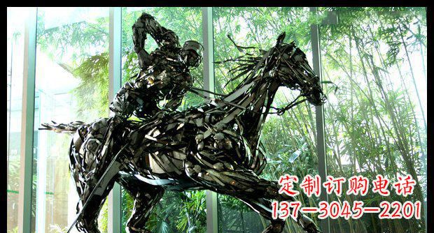 许昌高品质不锈钢骑马雕塑