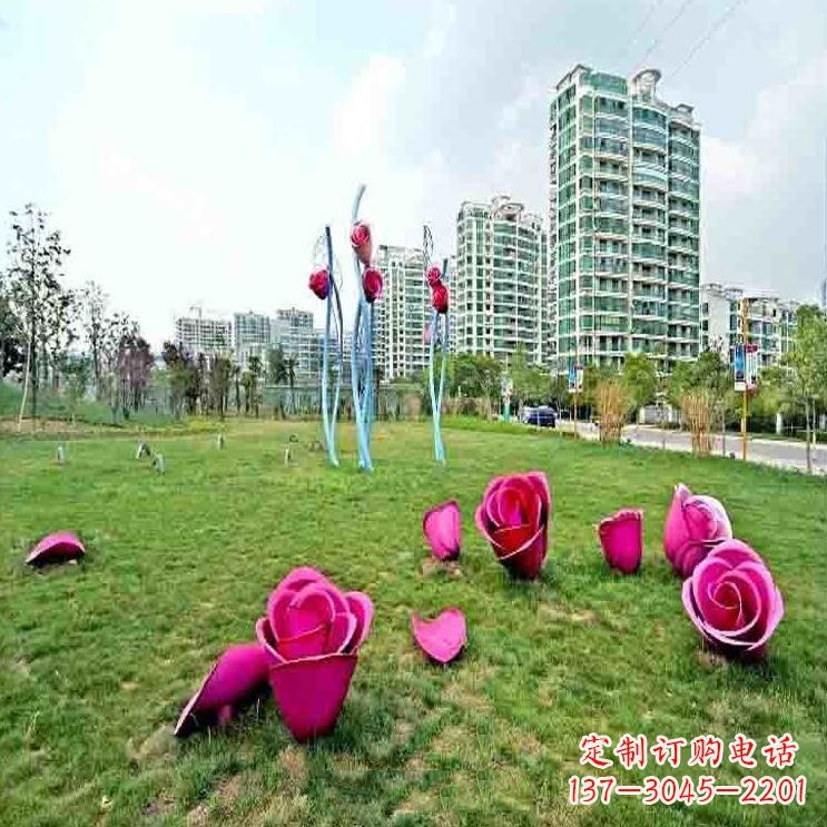 许昌中领雕塑不锈钢玫瑰雕塑