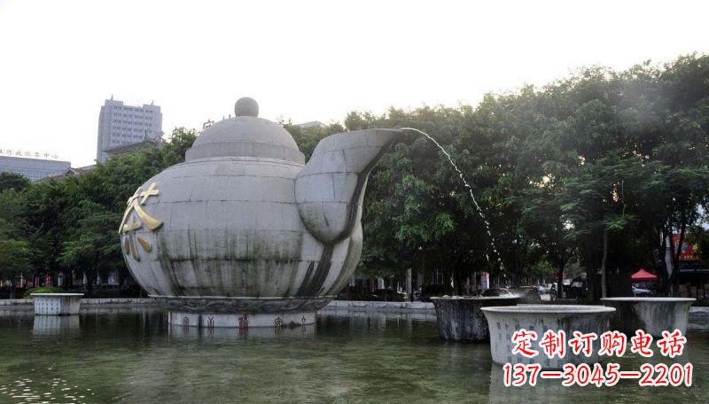 许昌精致雕塑茶壶石雕