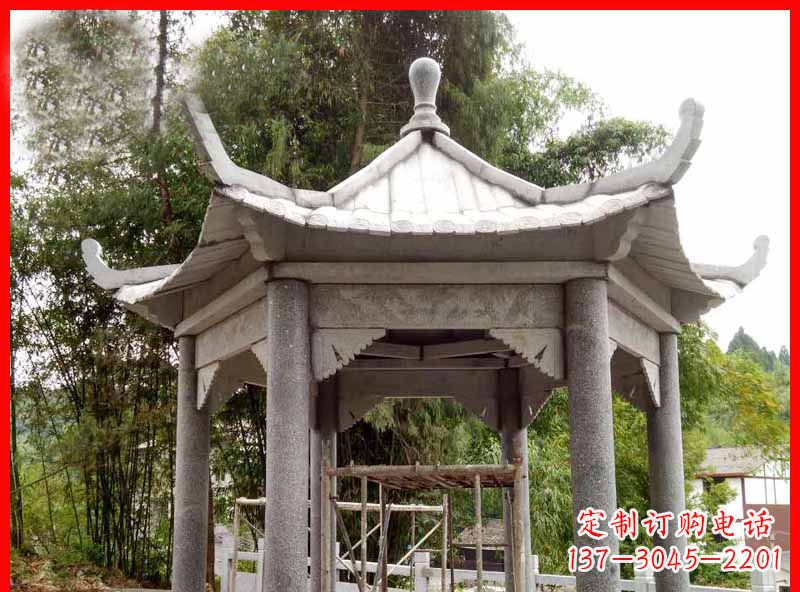许昌公园大理石六角凉亭石雕