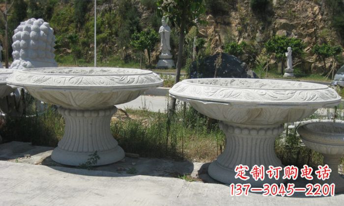 许昌公园景观大理石花盆雕塑