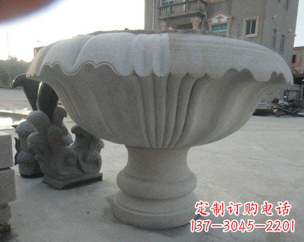许昌公园景观大理石花盆石雕 (3)