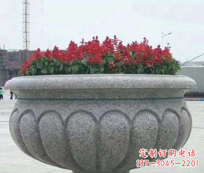 许昌公园景观大理石花盆石雕 (5)