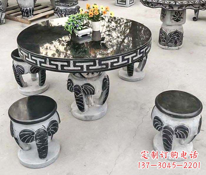 许昌公园景观圆形石桌凳