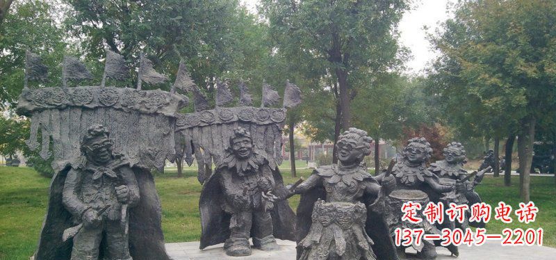 许昌领雕塑扭秧歌老人铜雕