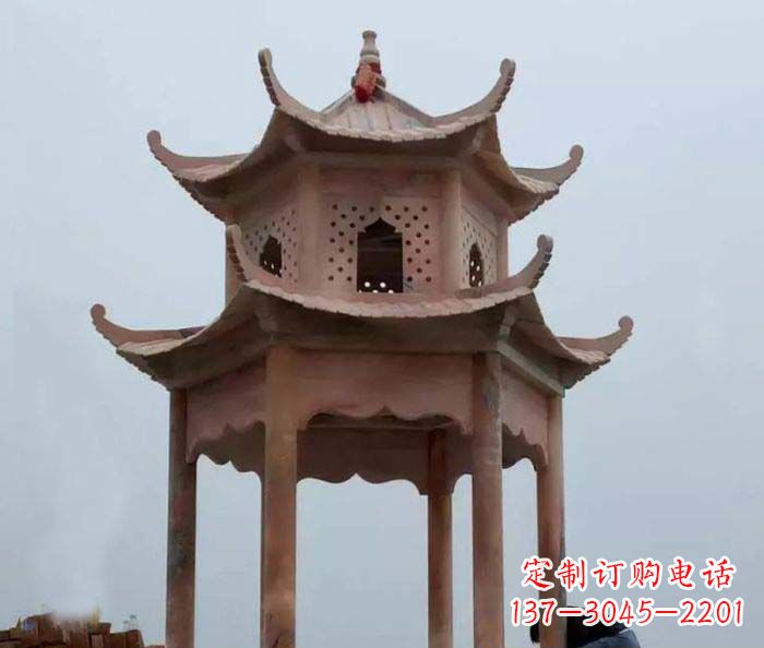 许昌中领雕塑双层六角石雕凉亭