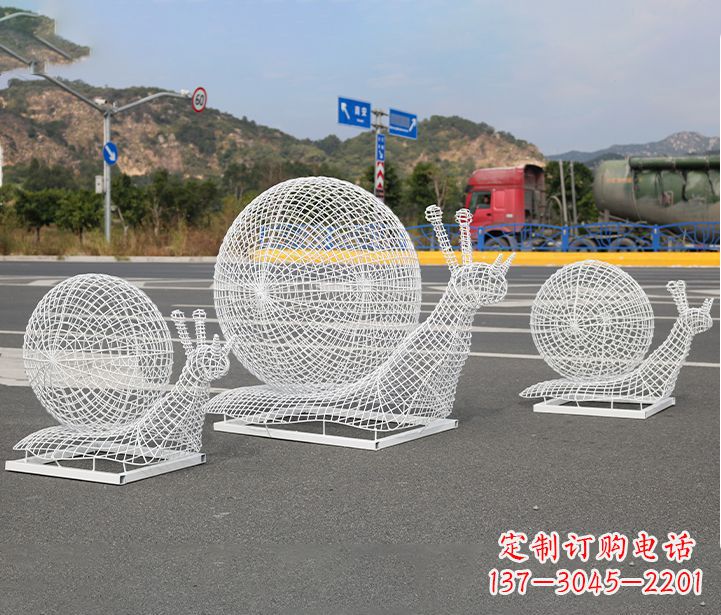 许昌公园蜗牛镂空不锈钢雕塑