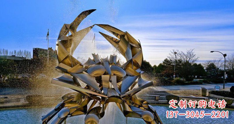 许昌优美雅致的不锈钢螃蟹抽象雕塑